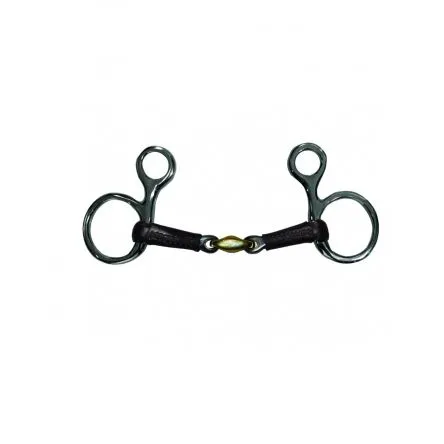 Mors recouvert de Cuir Baucher Double brisure Jump In - 135MM - CUIR - 18MM Petit Prix