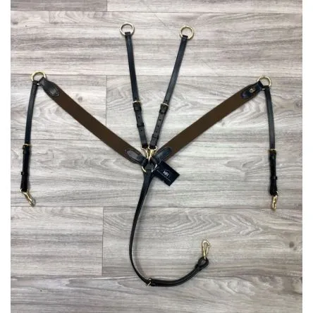 Collier De Chasse Elastic Cuir Noir/Elastic Brun HFI - CHEVAL/FULL Must-Have