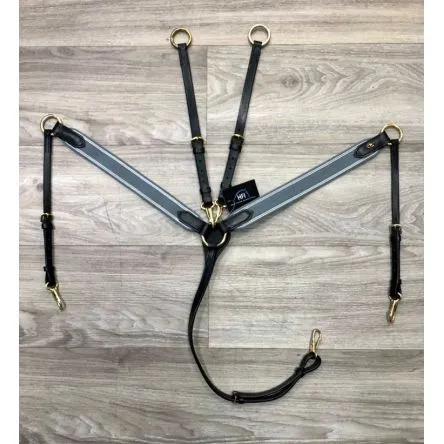 Collier De Chasse Elastic Cuir Noir/Elastic Gris HFI - COB/PUR-SANG Dernier Modle