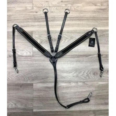 Jusqu puisement Des Stocks Collier De Chasse Elastic Cuir Noir/Elastic Noir HFI - CHEVAL/FULL