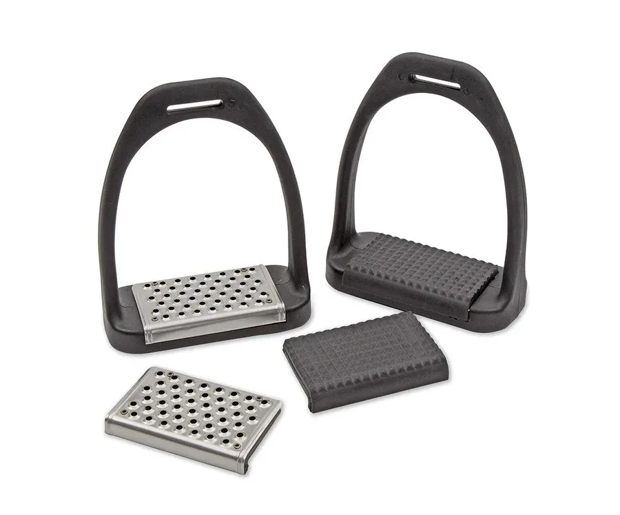Etriers lgers avec semelles interchangeables Shires - 11,4 cm - Noir Retour Gratuit