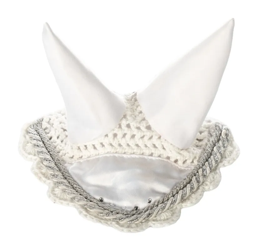 Bonnet anti-mouches de comptition HKM Hobby Horsing - Blanc Jusqu puisement Des Stocks