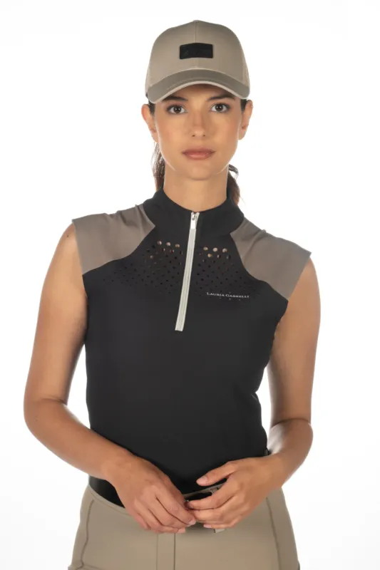 Top fonctionnel HKM Amalfi - 2XL - Noir / taupe Prix Choc