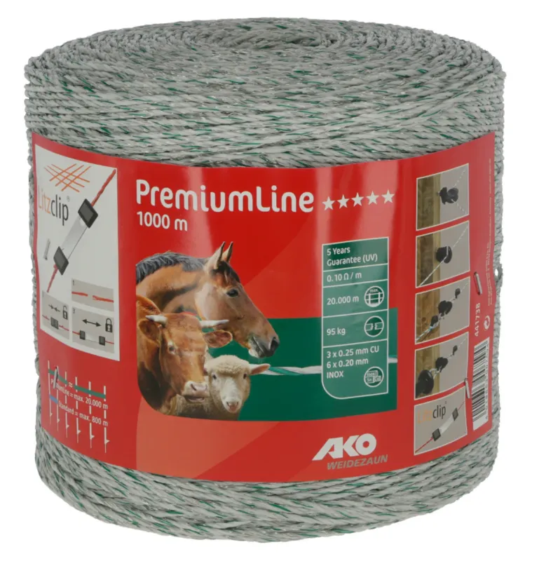 Achat Immdiat Fil de clture PremiumLine AKO – 500 m – Blanc / vert