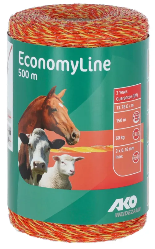 Fil de clture EconomyLine AKO – 500 m – Jaune / orange Prix Bas
