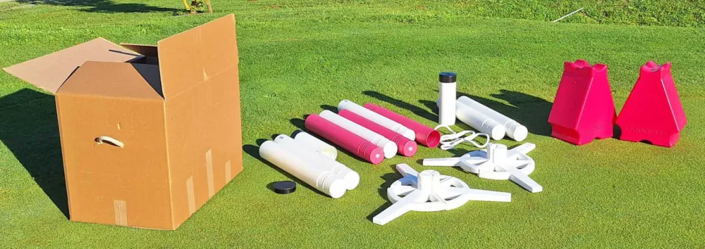 Prix Promo Kit obstacle Hippotonic avec cube - Rose / blanc