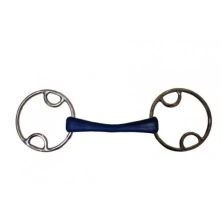 Mors 3 effets grands anneaux Caoutchouc - 135MM - CAOUTCHOUC - 19MM Livraison Express
