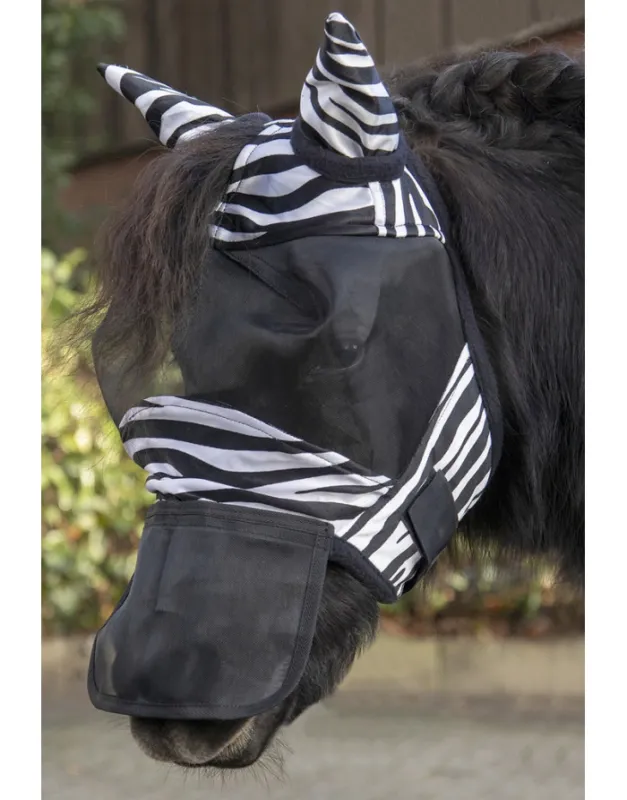 Paiement Scuris Masque anti-mouches Zebra avec protection de nez amovible spcial shet HKM
