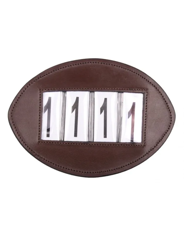 Offre Limite Porte-numro ovale 4 chiffres en cuir QHP
