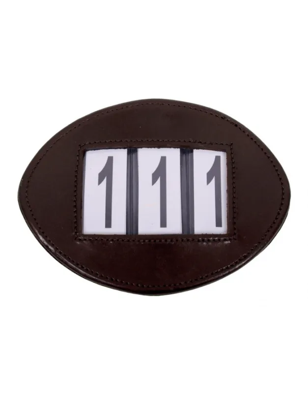 Promotion Saisonnire Porte-numro ovale 3 chiffres en cuir QHP
